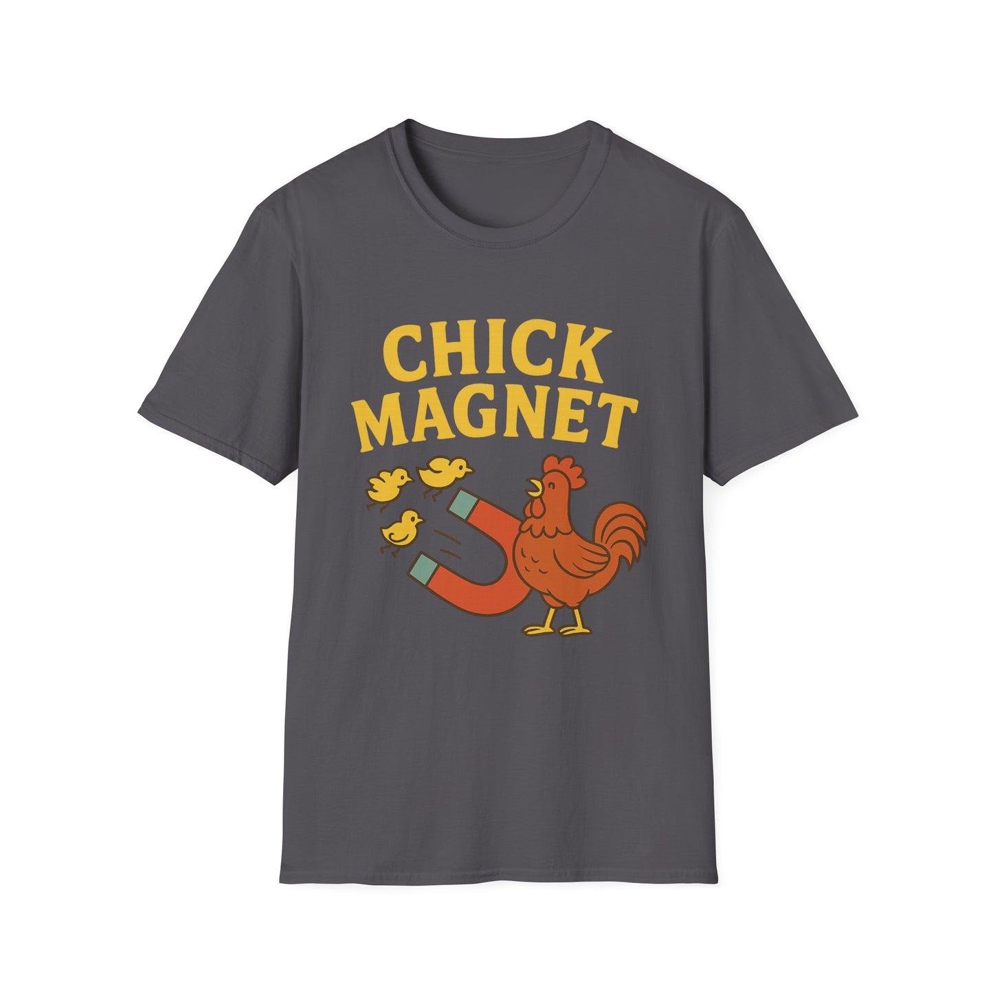 Chick Magnet Tee – Funny Rooster & Magnet Unisex Shirt for Men