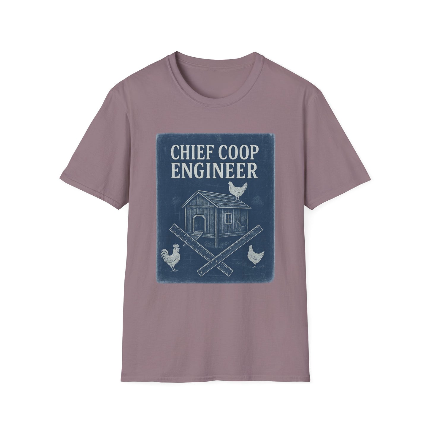 Chief Coop Engineer Blueprint Tee – Rustic Chicken-Dad Unisex Shirt