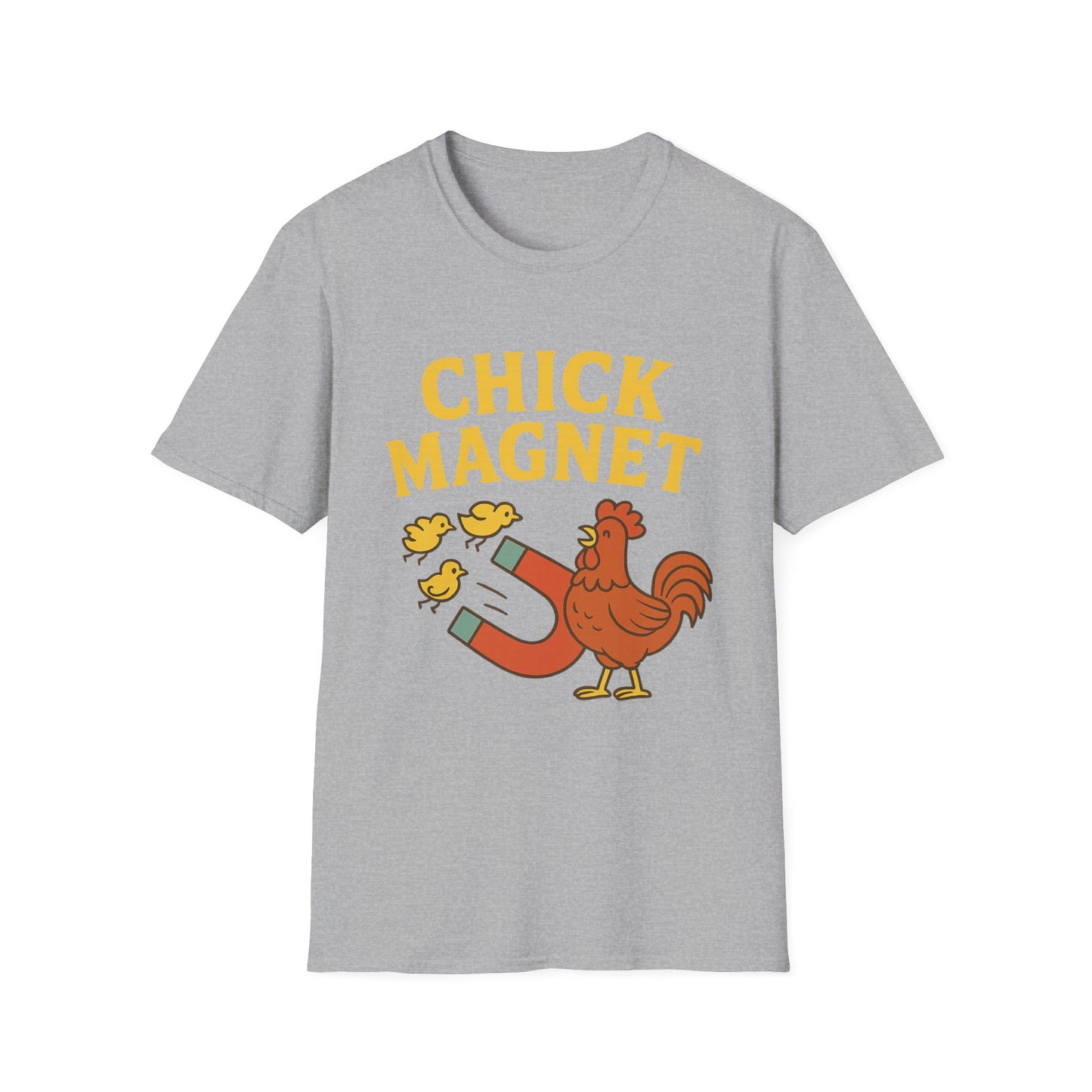 Chick Magnet Tee – Funny Rooster & Magnet Unisex Shirt for Men