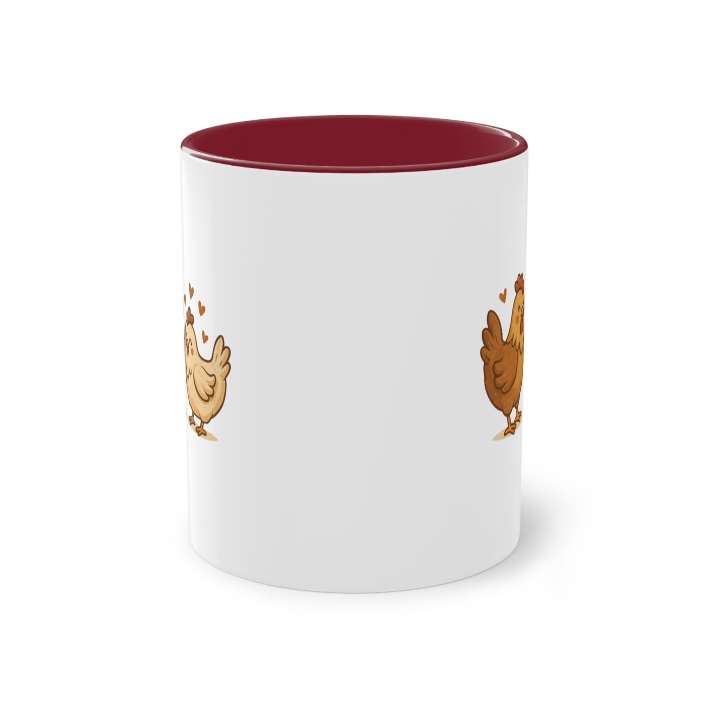 Chicken Love Mug – 11 oz Two-Tone Coffee Cup for Poultry Fans & Sweethearts