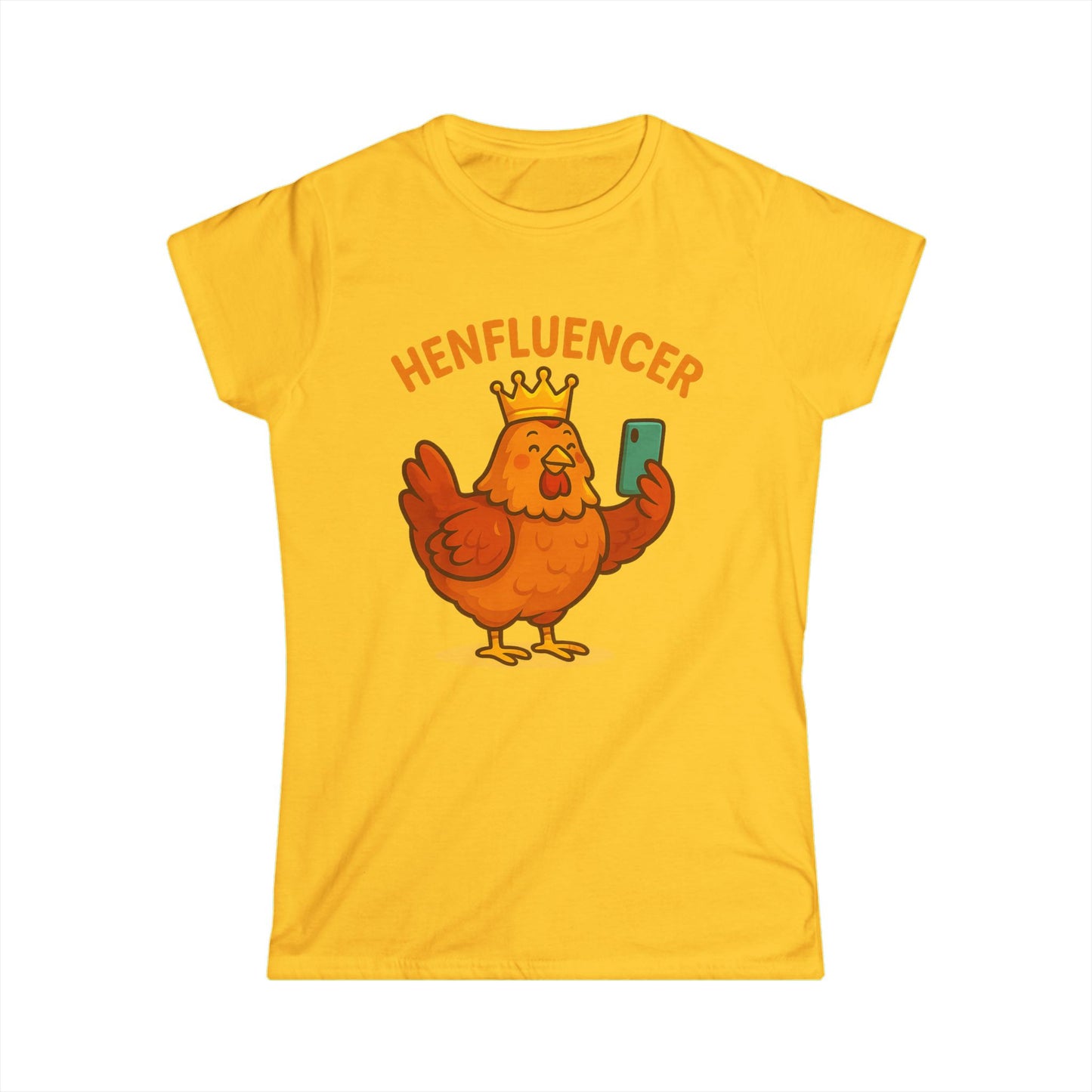 Henfluencer Women's Softstyle Tee – Trendy Chicken T-Shirt for Stylish Women