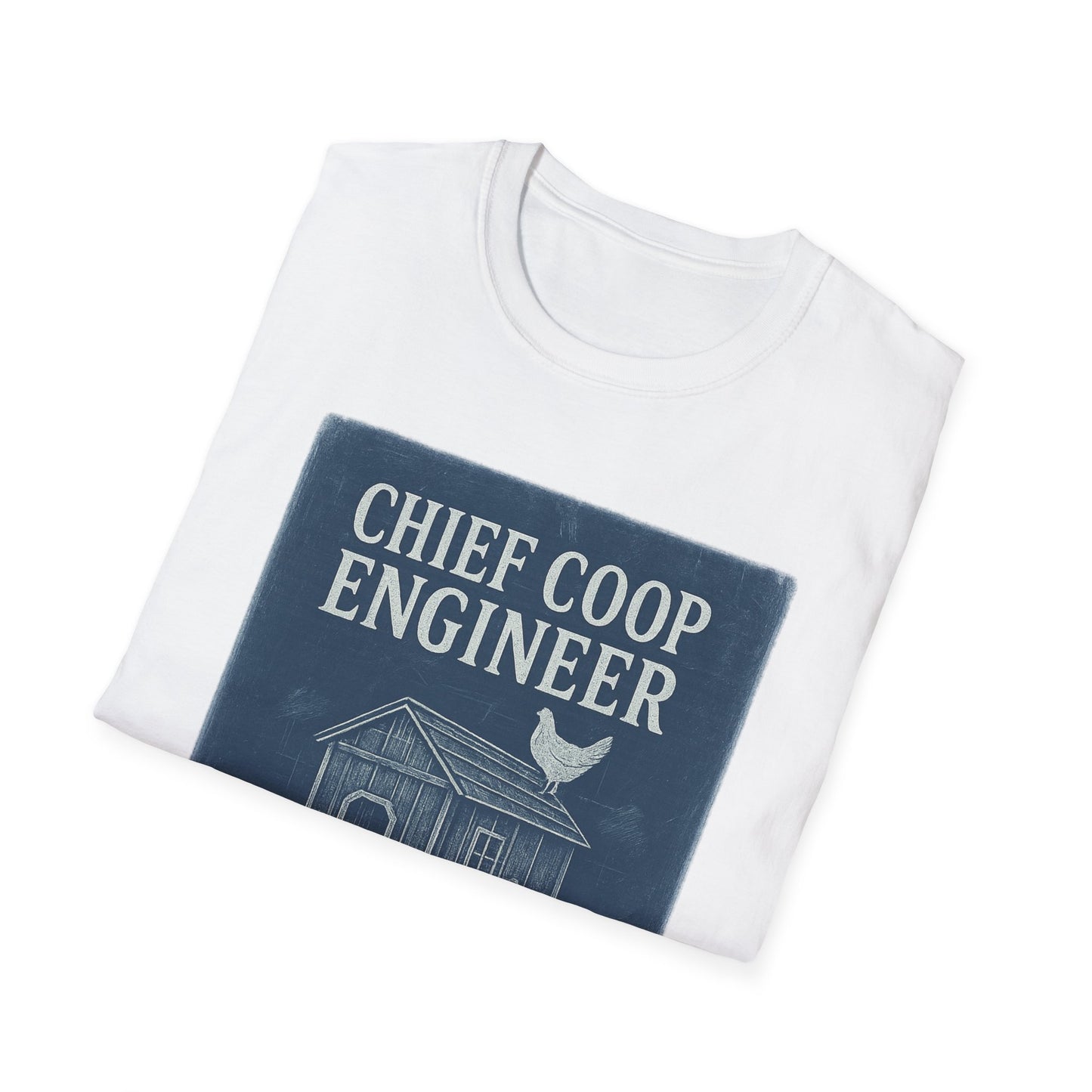 Chief Coop Engineer Blueprint Tee – Rustic Chicken-Dad Unisex Shirt