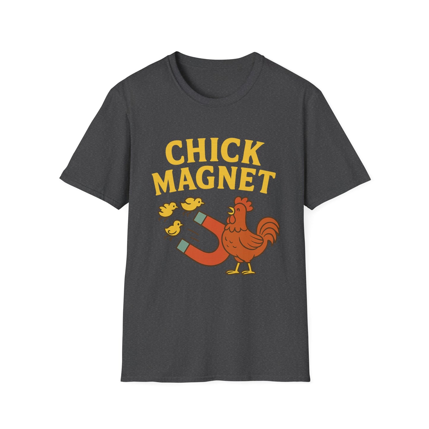 Chick Magnet Tee – Funny Rooster & Magnet Unisex Shirt for Men