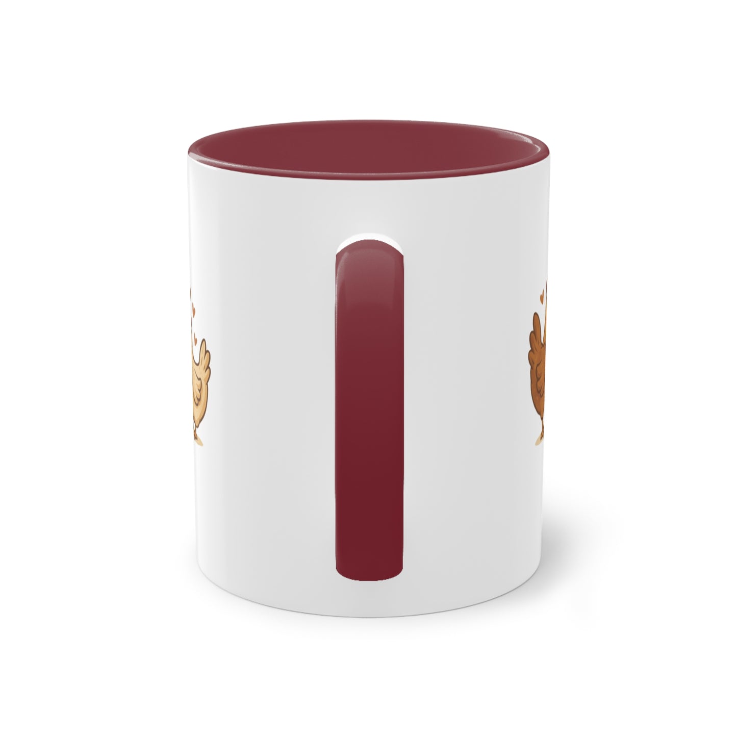 Chicken Love Mug – 11 oz Two-Tone Coffee Cup for Poultry Fans & Sweethearts