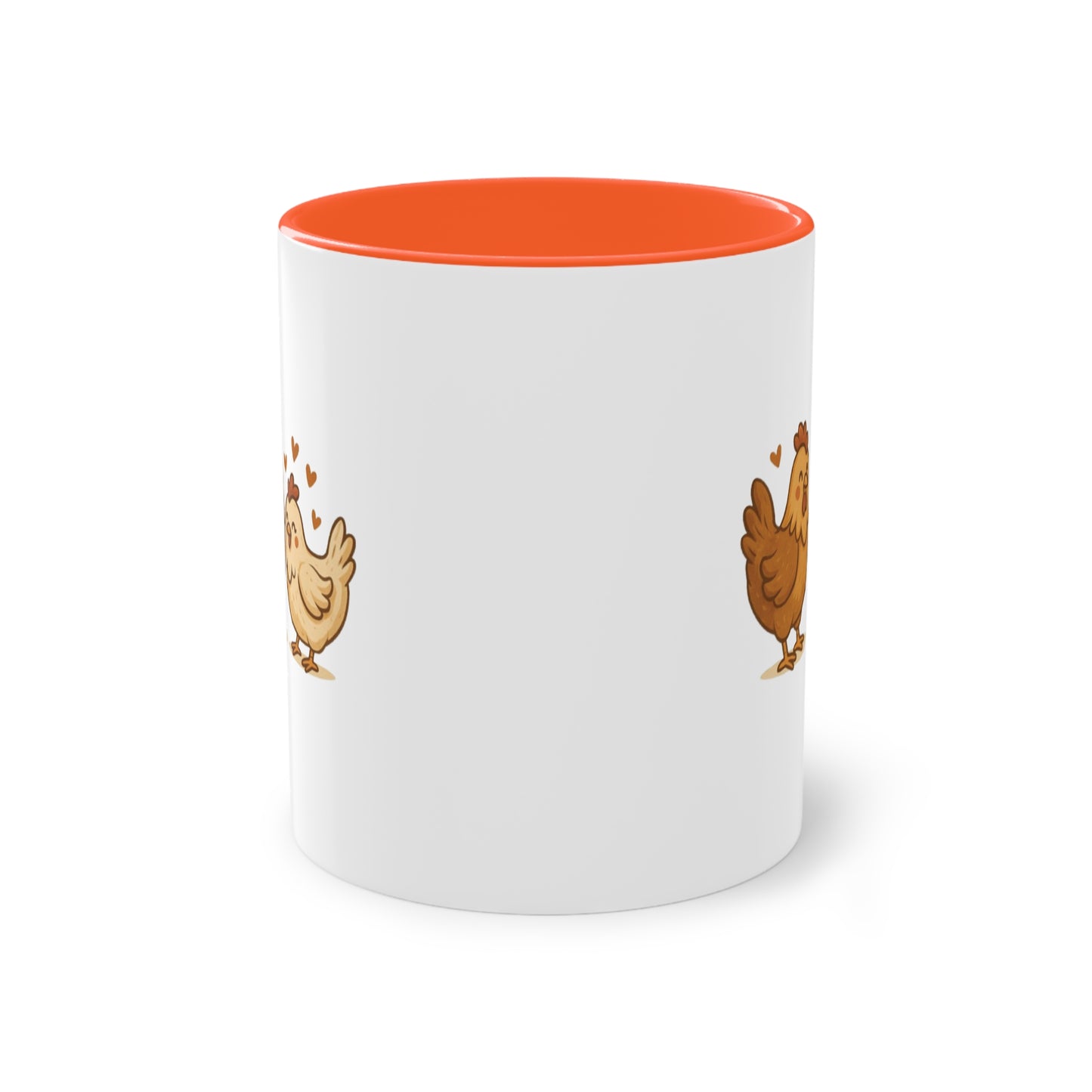 Chicken Love Mug – 11 oz Two-Tone Coffee Cup for Poultry Fans & Sweethearts