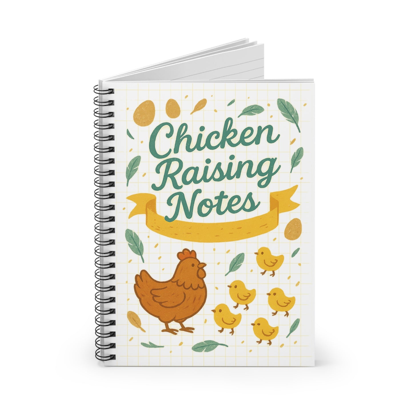 Chicken Raising Notes Spiral Notebook – Cute Hen & Chick Cover