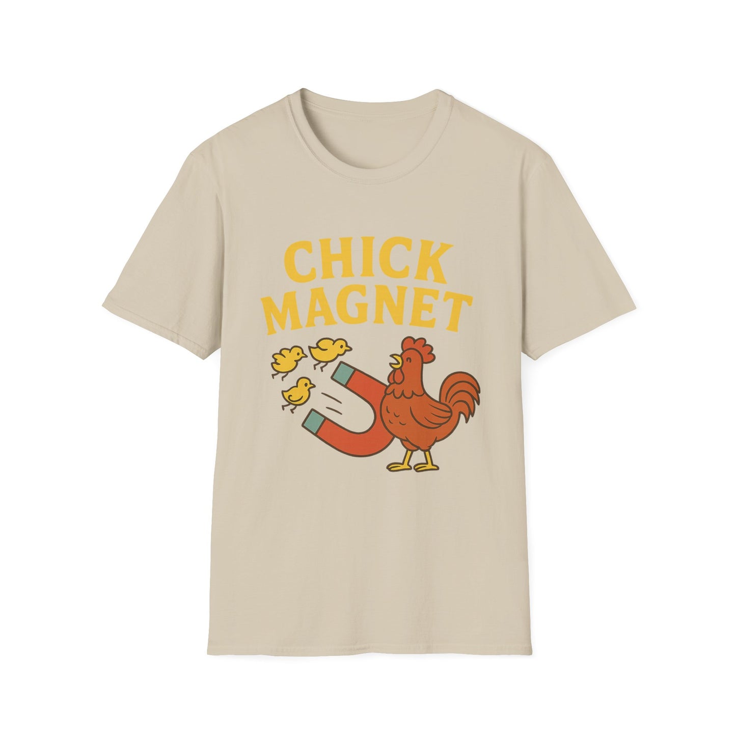 Chick Magnet Tee – Funny Rooster & Magnet Unisex Shirt for Men