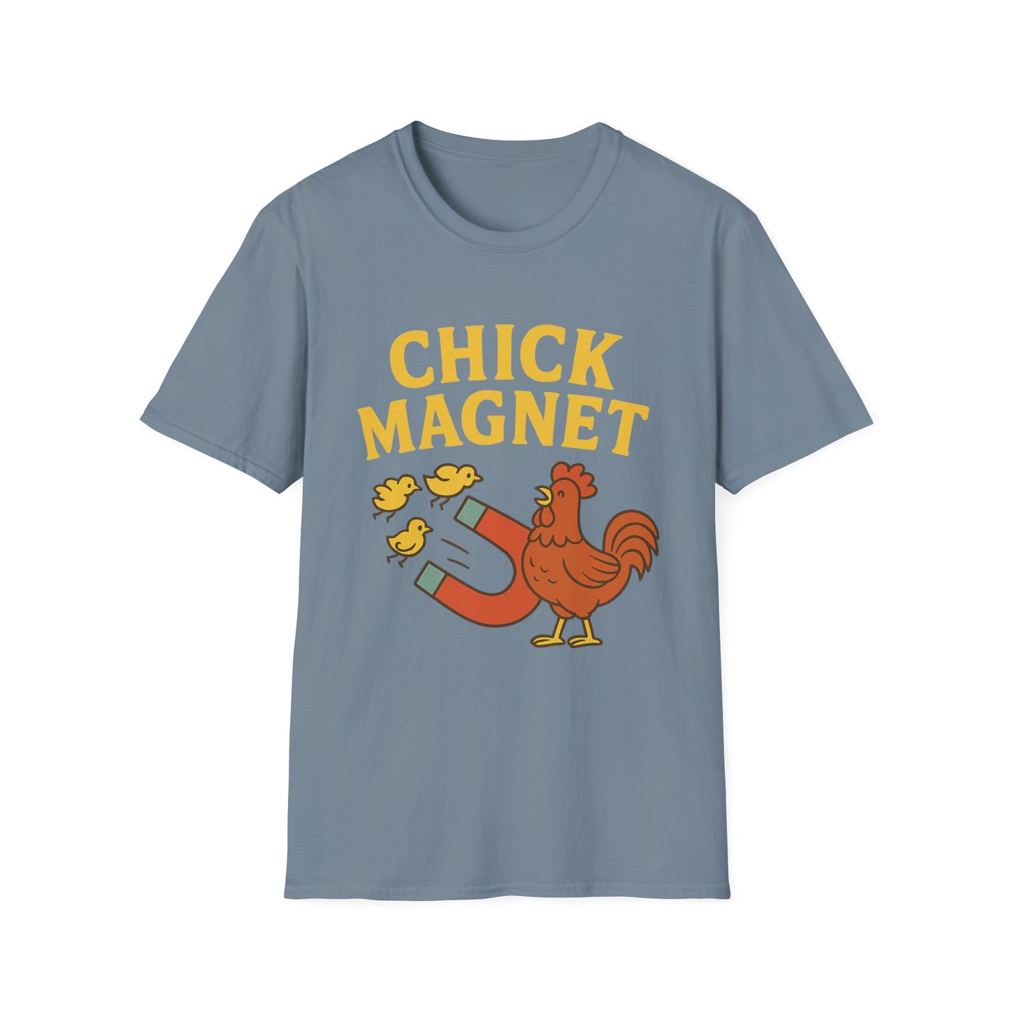 Chick Magnet Tee – Funny Rooster & Magnet Unisex Shirt for Men