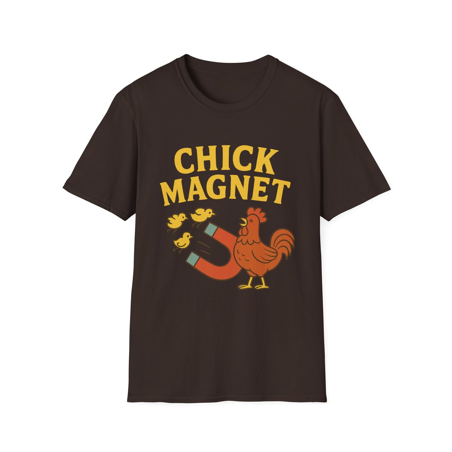 Chick Magnet Tee – Funny Rooster & Magnet Unisex Shirt for Men
