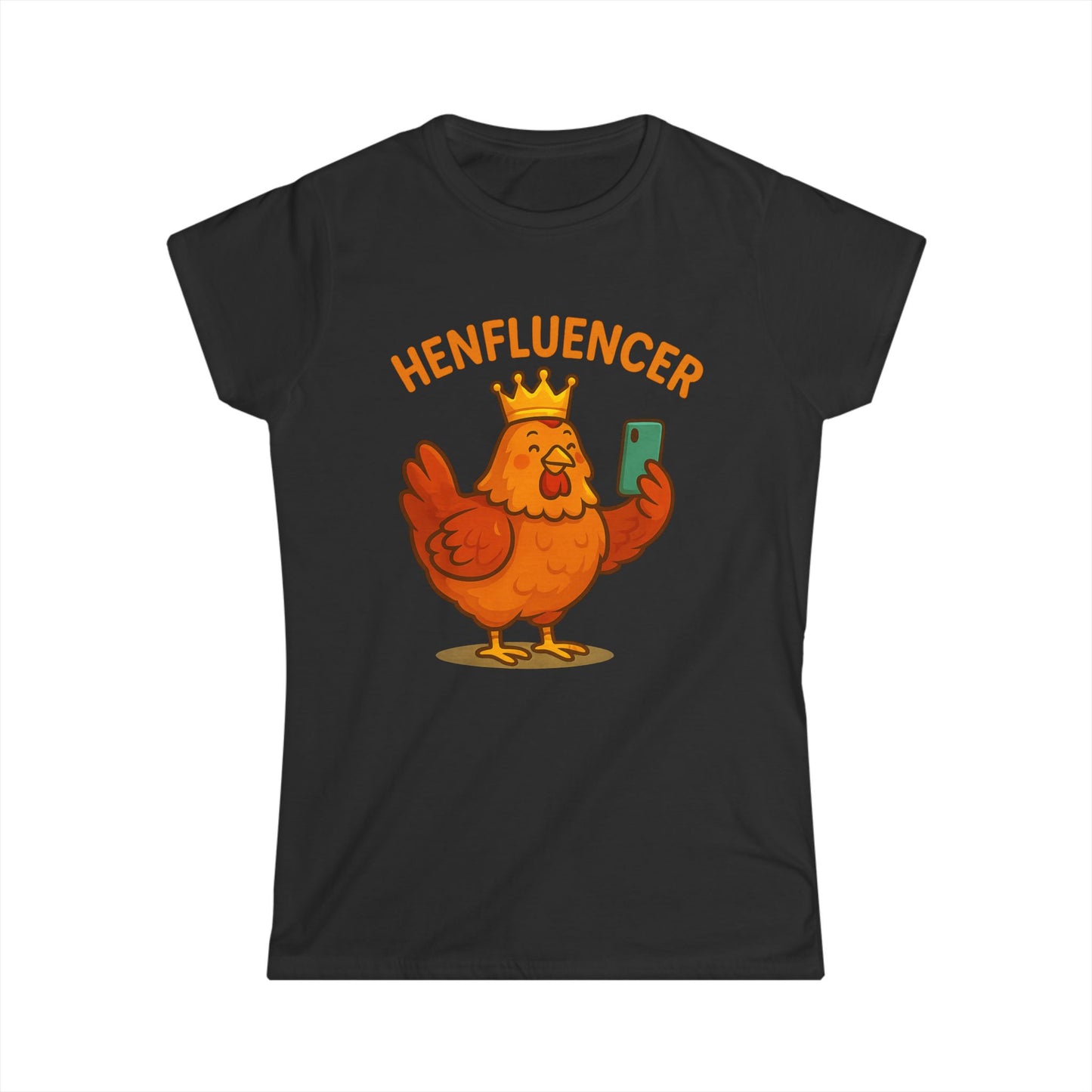 Henfluencer Women's Softstyle Tee – Trendy Chicken T-Shirt for Stylish Women