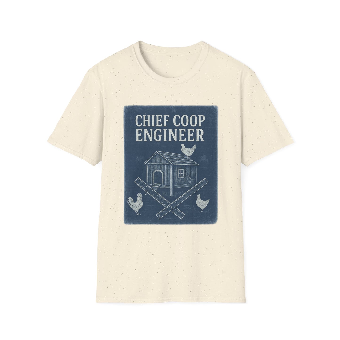 Chief Coop Engineer Blueprint Tee – Rustic Chicken-Dad Unisex Shirt
