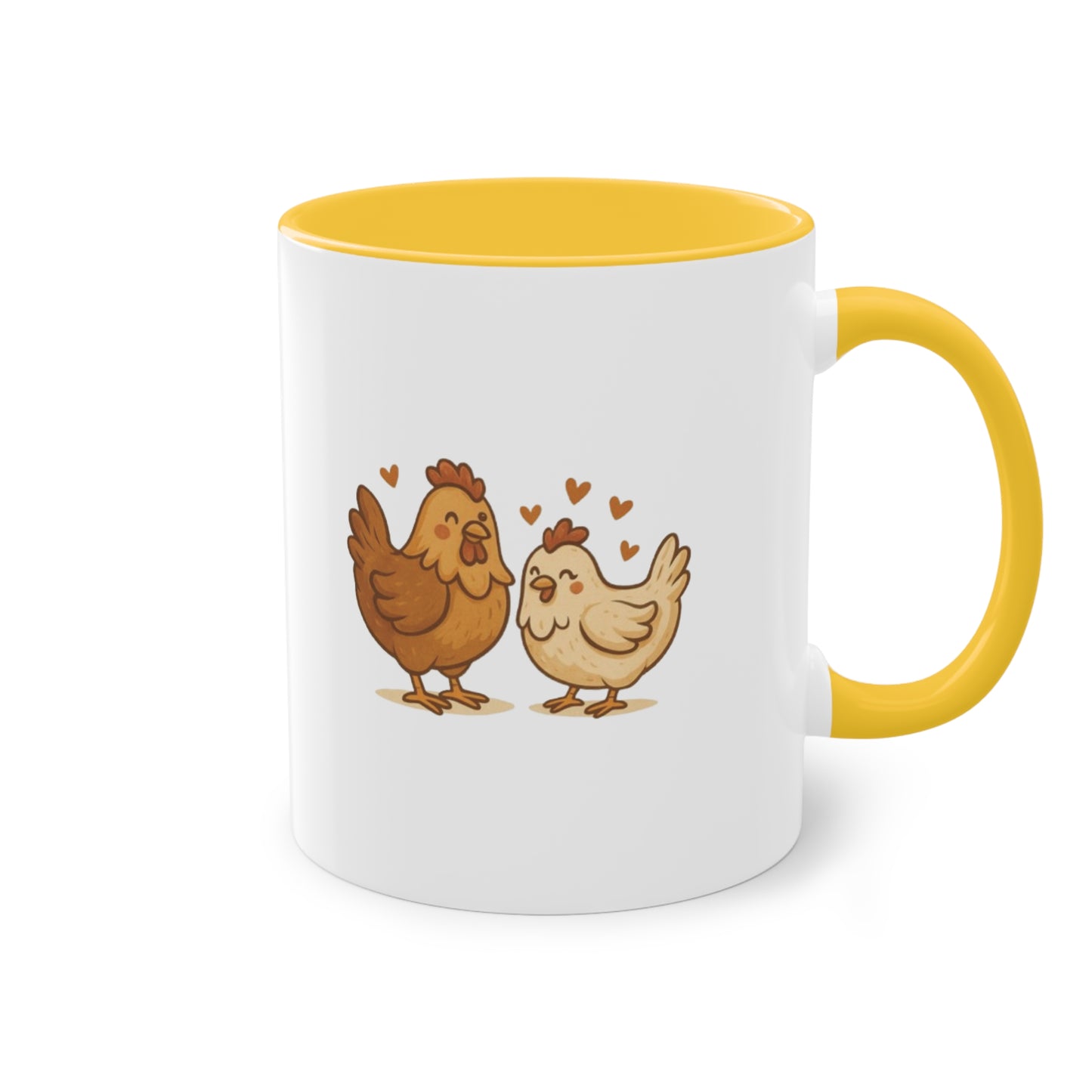 Chicken Love Mug – 11 oz Two-Tone Coffee Cup for Poultry Fans & Sweethearts