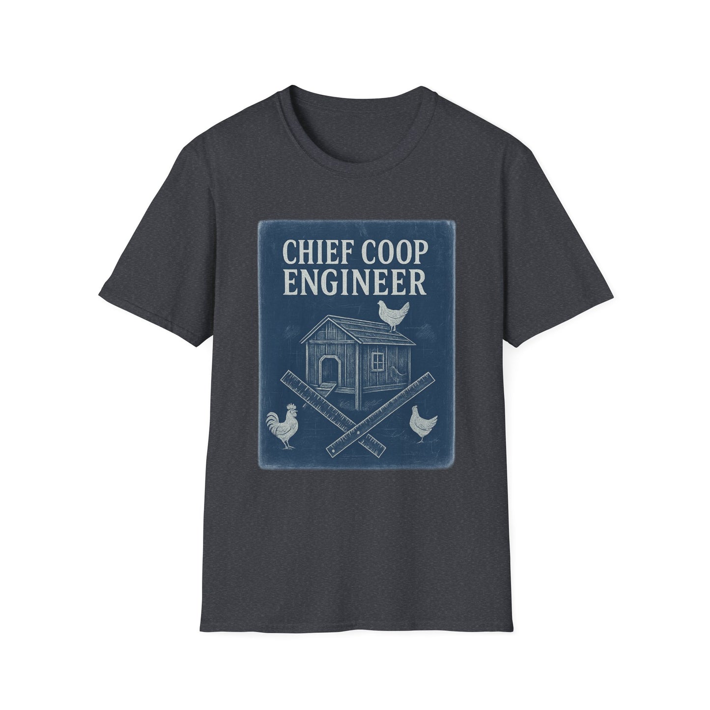 Chief Coop Engineer Blueprint Tee – Rustic Chicken-Dad Unisex Shirt