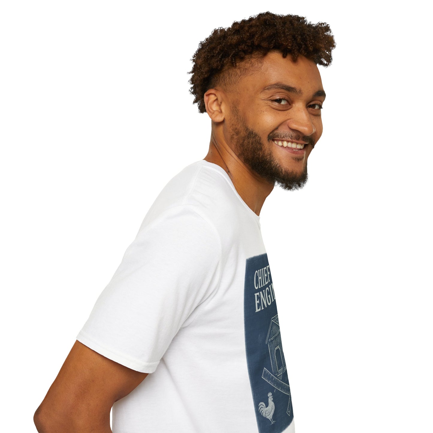 Chief Coop Engineer Blueprint Tee – Rustic Chicken-Dad Unisex Shirt