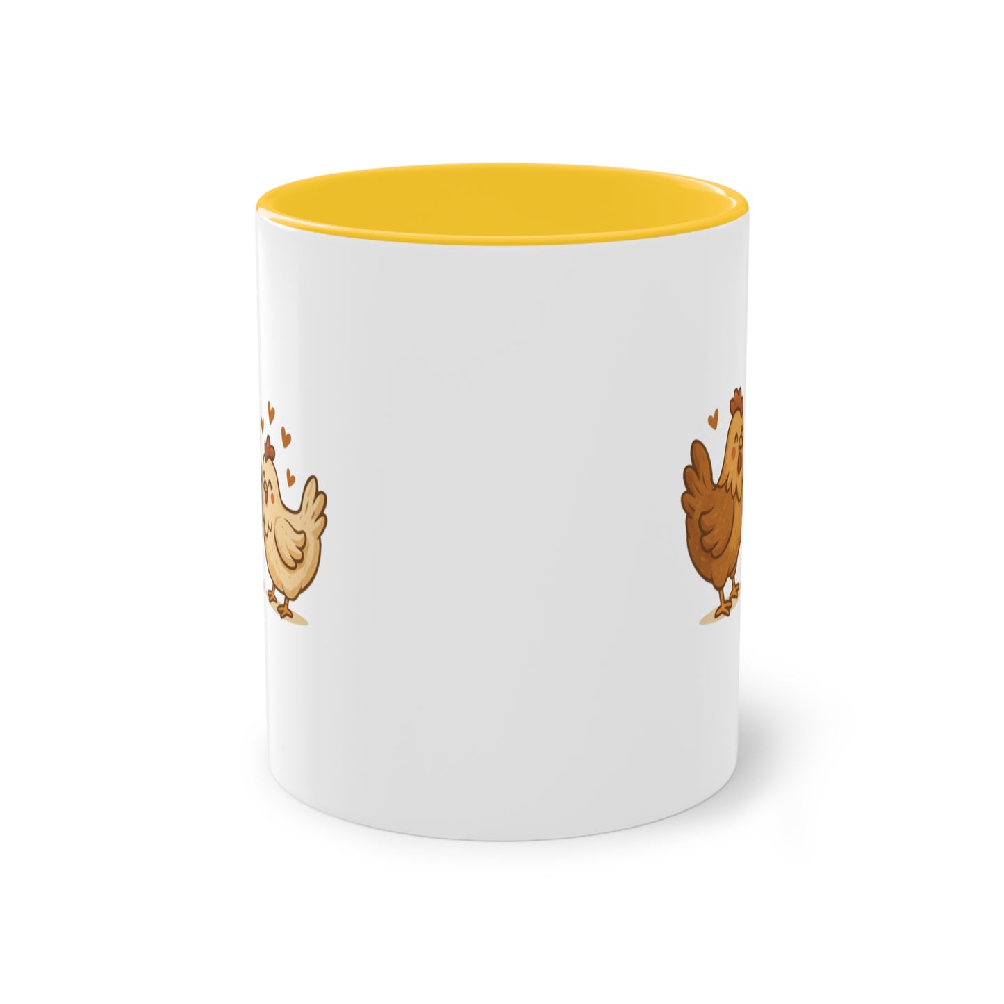 Chicken Love Mug – 11 oz Two-Tone Coffee Cup for Poultry Fans & Sweethearts
