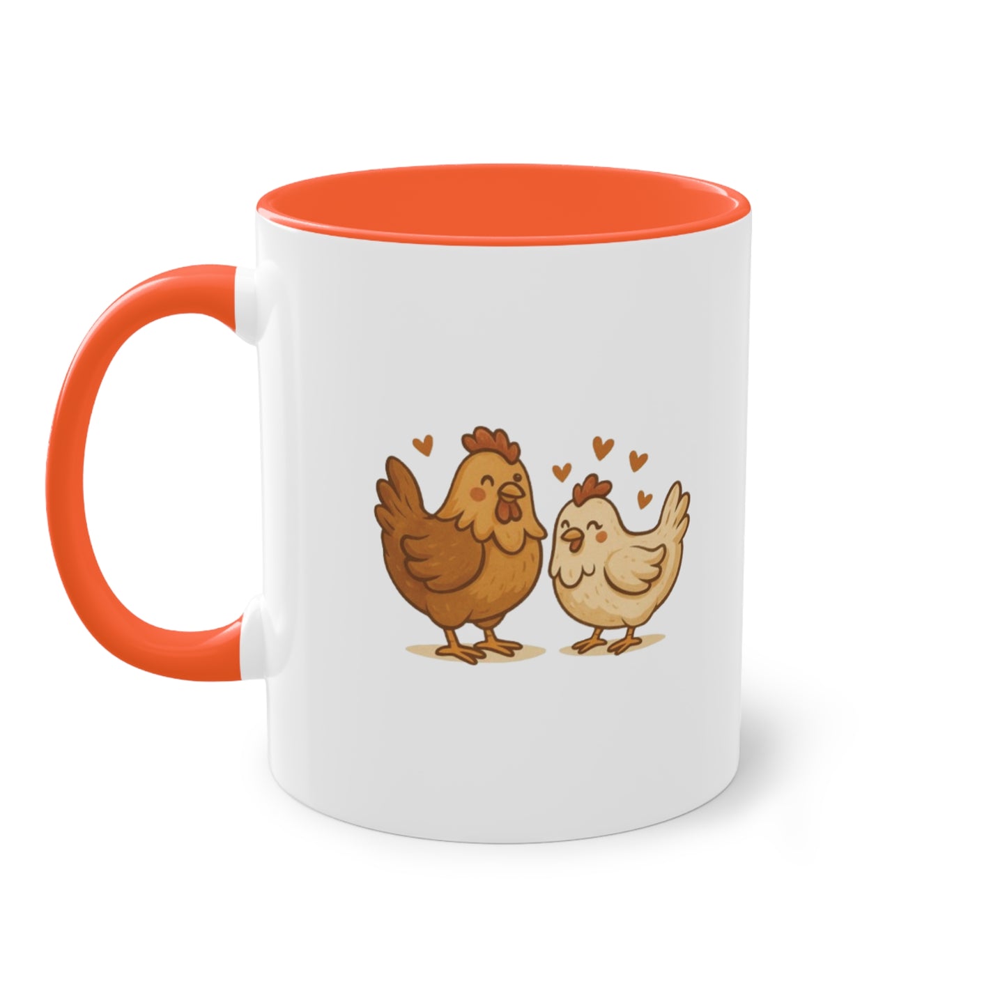 Chicken Love Mug – 11 oz Two-Tone Coffee Cup for Poultry Fans & Sweethearts