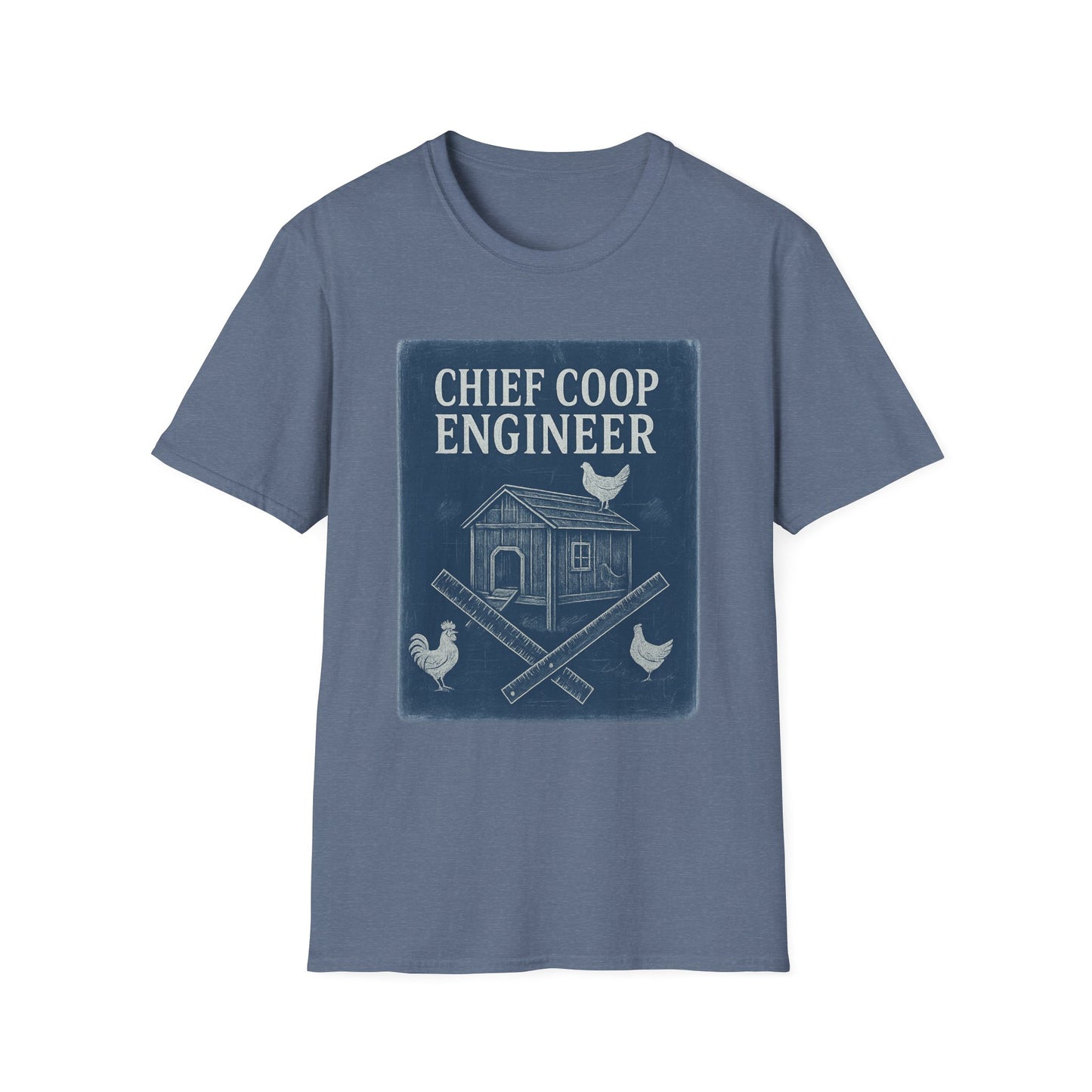 Chief Coop Engineer Blueprint Tee – Rustic Chicken-Dad Unisex Shirt