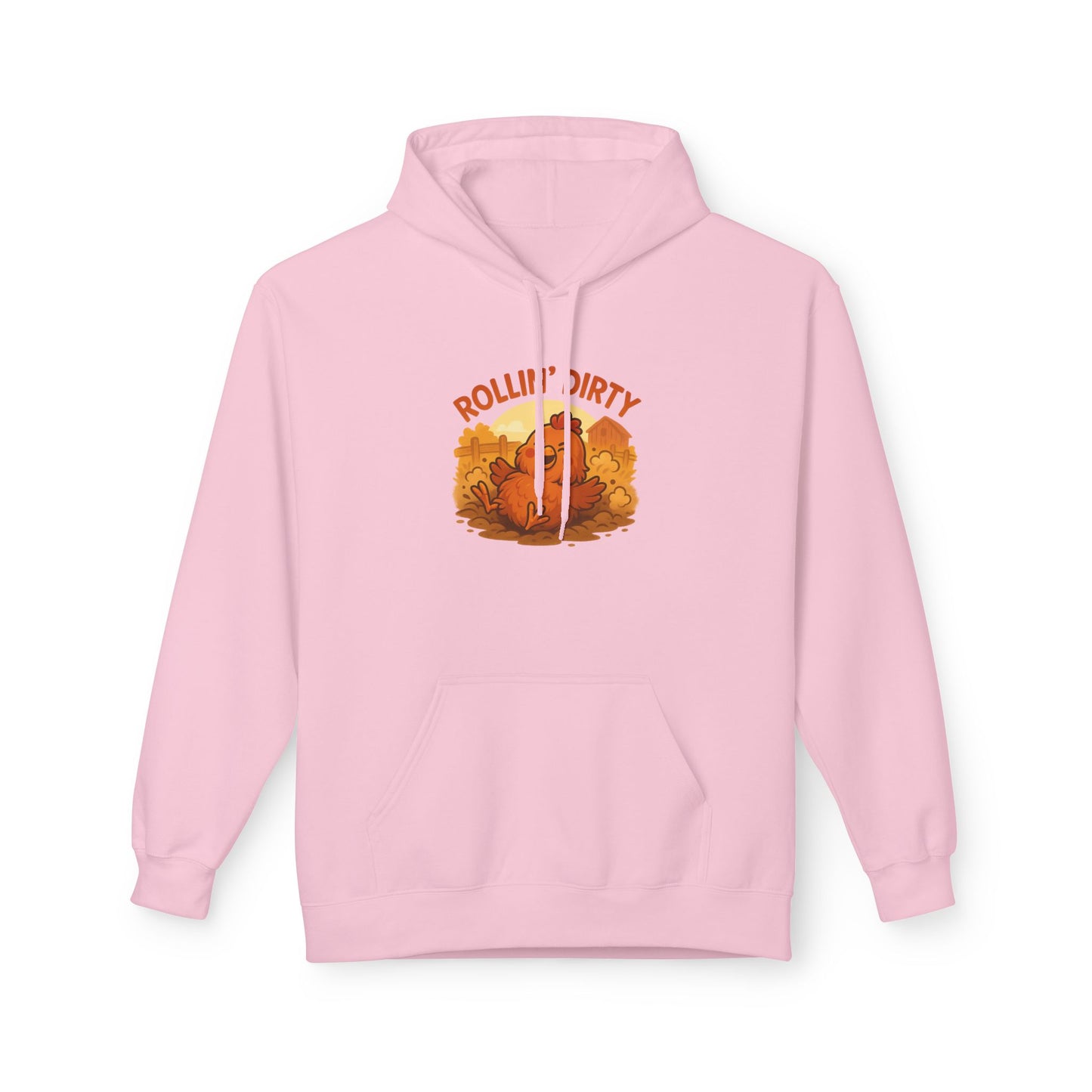Rollin' Dirty Unisex Hoodie – Funny Chicken Dust Bath Design