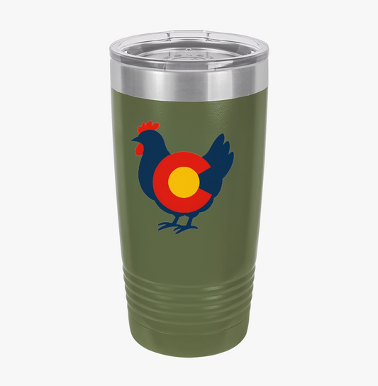 Colorado Chicken 20 oz Insulated Tumbler – Rustic Travel Mug for Outdoor Adventures