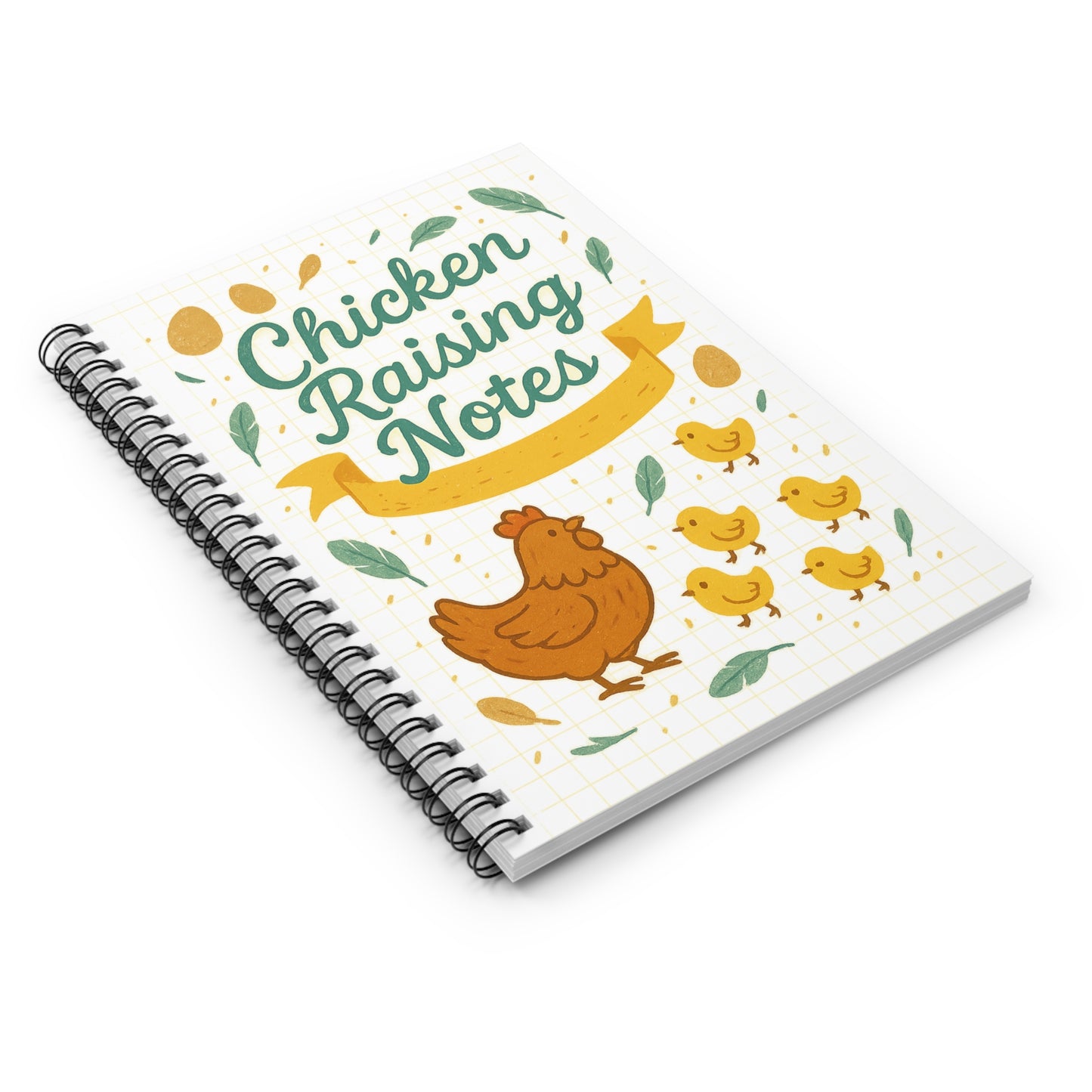 Chicken Raising Notes Spiral Notebook – Cute Hen & Chick Cover