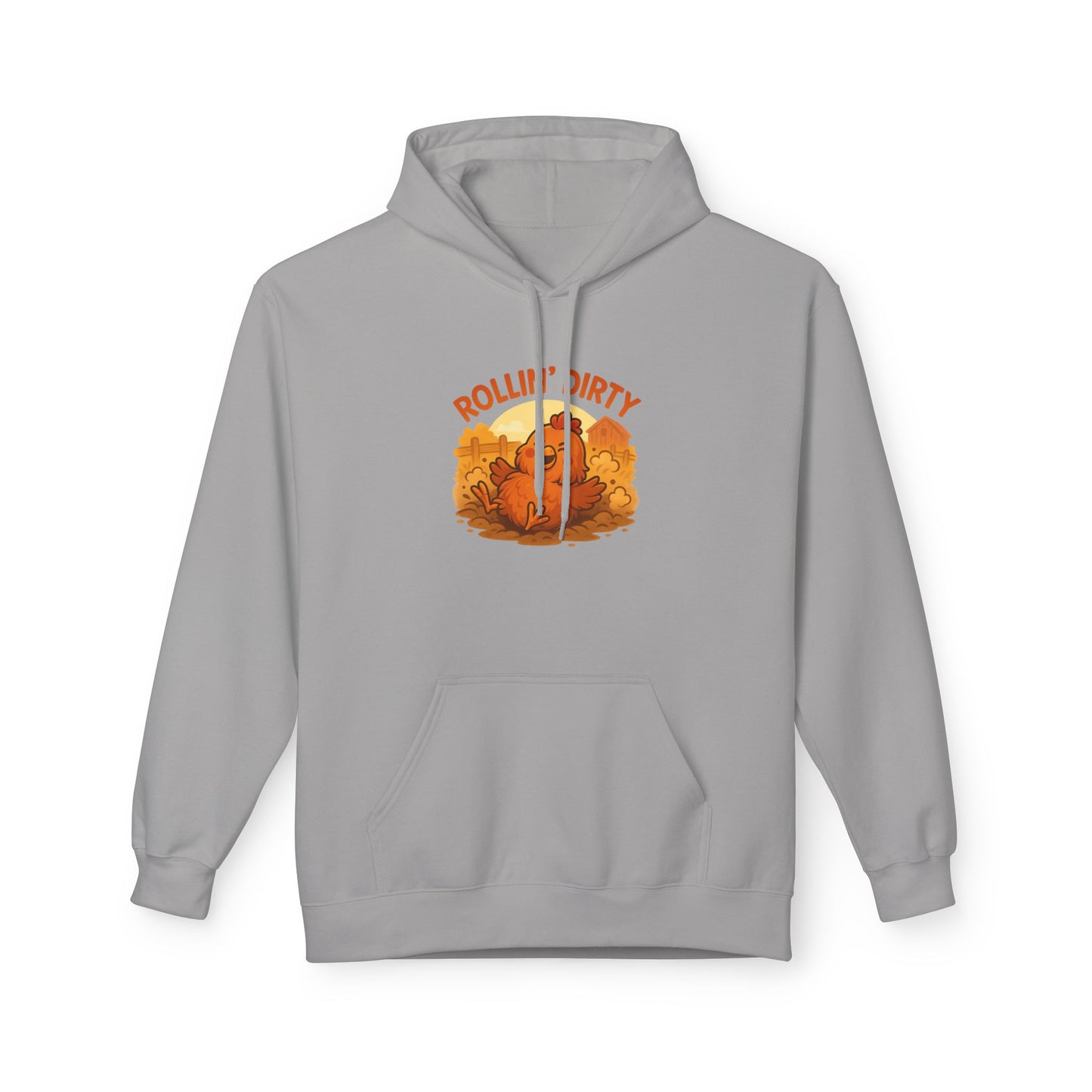 Rollin' Dirty Unisex Hoodie – Funny Chicken Dust Bath Design