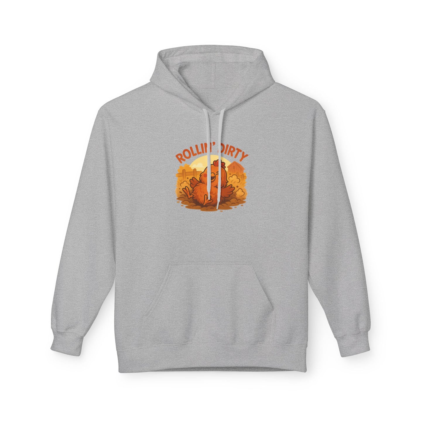 Rollin' Dirty Unisex Hoodie – Funny Chicken Dust Bath Design