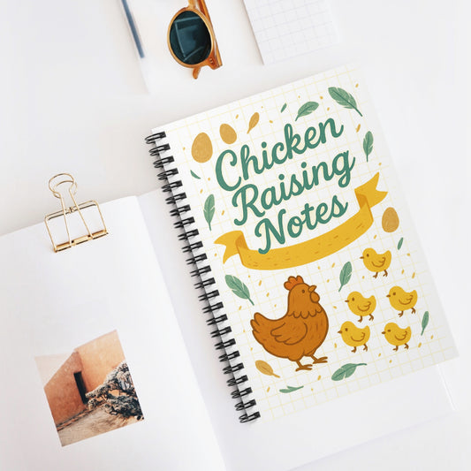Chicken Raising Notes Spiral Notebook – Cute Hen & Chick Cover